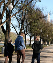 image of James, Will and Charlie walking on The Mall in DC