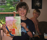 James Anderson with water color painting