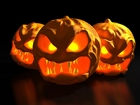 Evil looking jack-o-lanterns