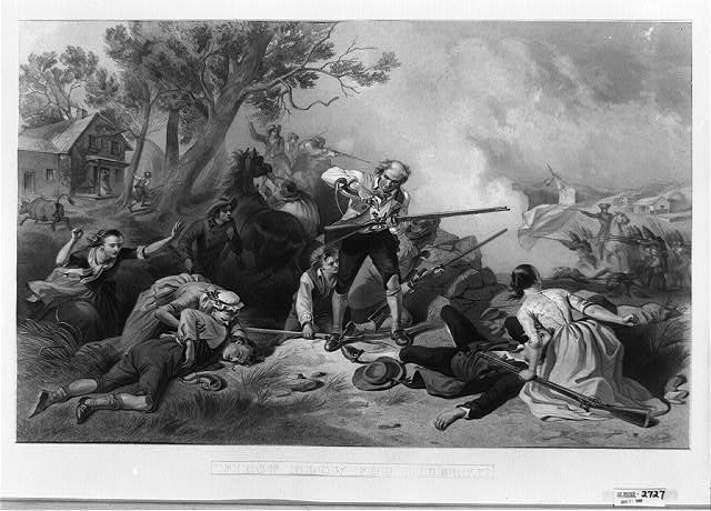 Colonial Illustration of Man Firing Gun