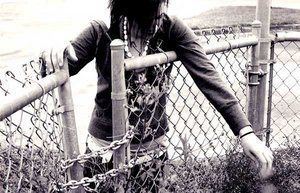 girl at fence