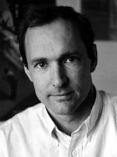 black and white photo of Tim Berners-Lee
