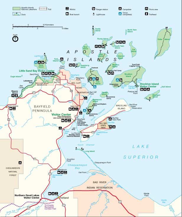 National Park Map of Apostle Islands