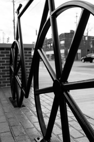 Bike rack by Rustbelt Welding, Location Lakewood Ohio CVS on Detroit