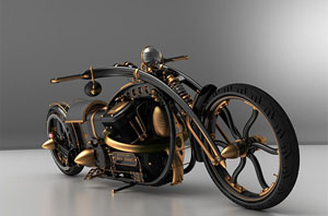 Steampunk styled motorcylcle