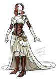 Steampunk wedding dress illustration