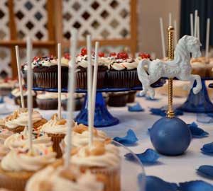 Miniature Carousel Horse and Cupcakes