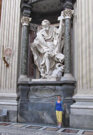 St. Phillip towering over me inside St. John Lateran church.