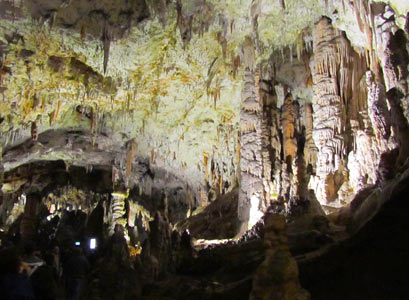 Cave rock formations inside Postonja Jama (Cave)