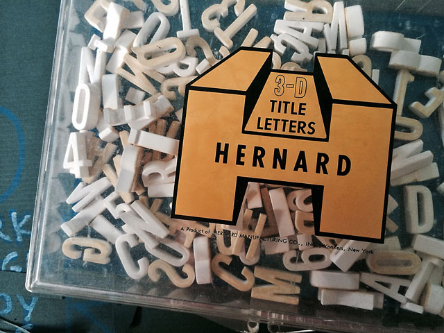 Box of plastic letters