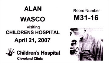 ID badge from hospital visit