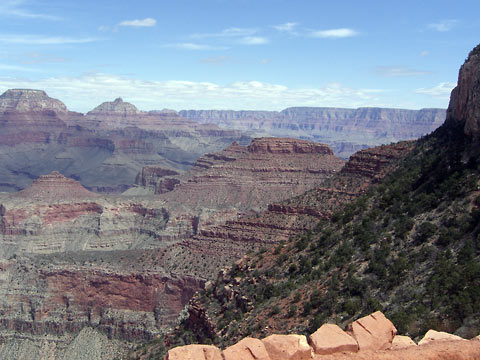 View into the canyon from near the rim on S. Kaibab trail