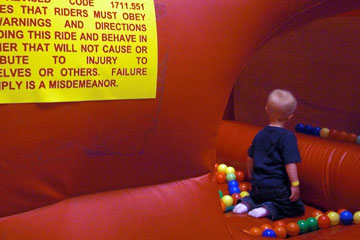 Bounce area with warning
