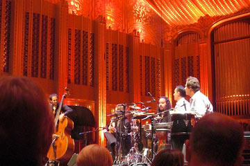 Percussion group onstage at Severance Hall