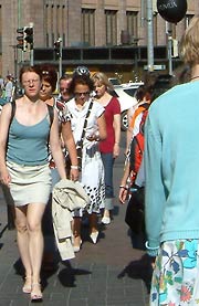 People walking in Helsinki