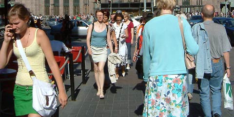 People walking near Helsinki train station