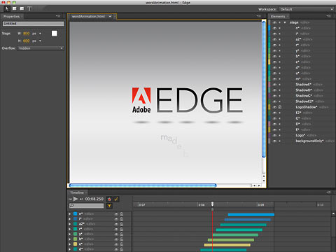 Adobe Edge software interface