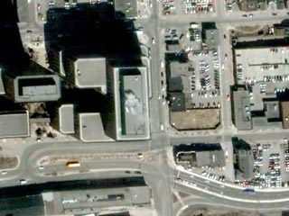Satellite view of Quebec showing office building that's home to Parks Canada
