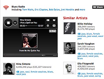 Screenshot of Last.fm interface