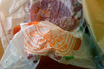 Wrapper from a Whopper Jr.