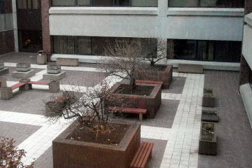 Interior courtyard at Southwest General Hospital