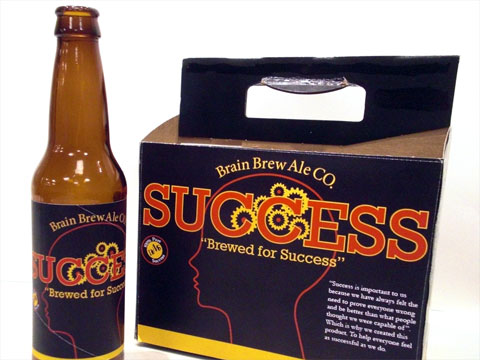 Bottle and carton with Success theme