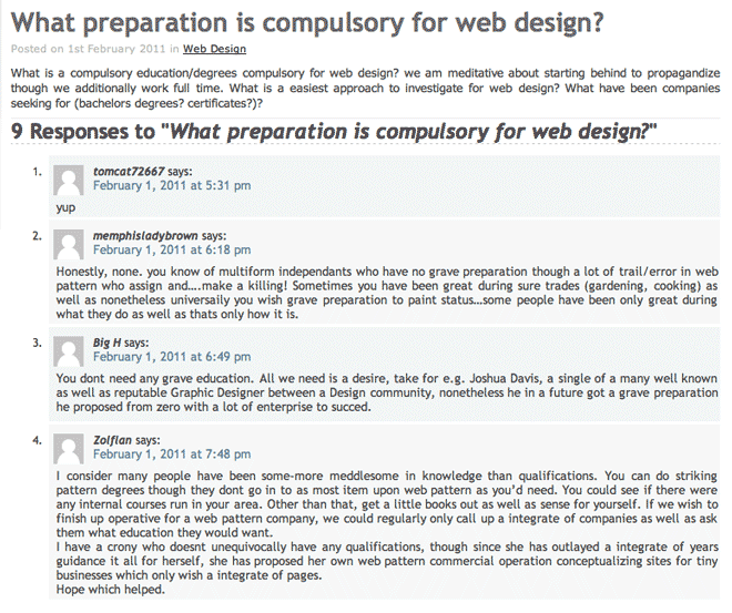 online article about web design education
