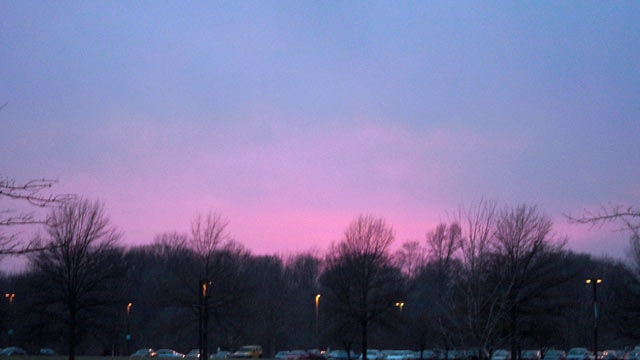 Sunset over the parking lot
