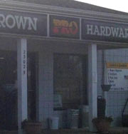 Entrance to Brown Hardware in Olmsted Falls