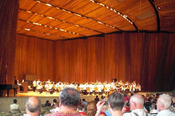 Cleveland Orchestra on stage at Blossom Music Center Pavilion