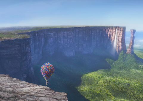 Valley panorama from movie UP