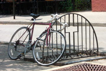 Bike rack with cross motif