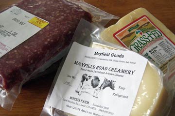 Packages of meat and cheese