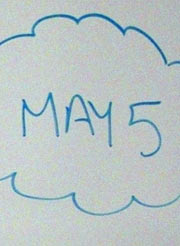 Detail of schedule on whiteboard