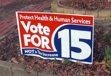 Issue 15 yard sign