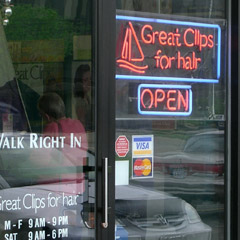 Sign in window at Great Cuts