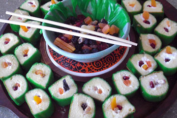 Twinkie sushi arranged on platter