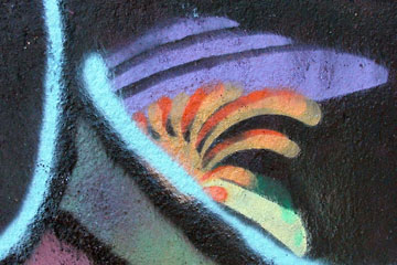 Detail of stenciled graffiti