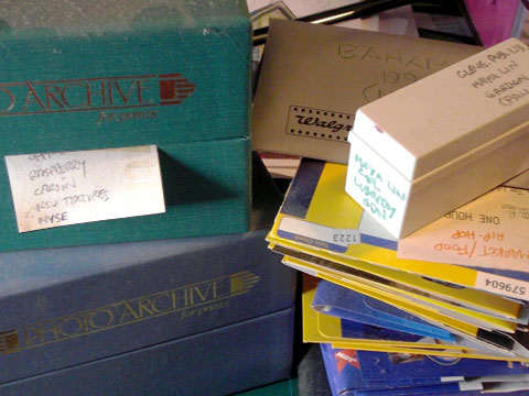 Boxes of photo prints and negatives