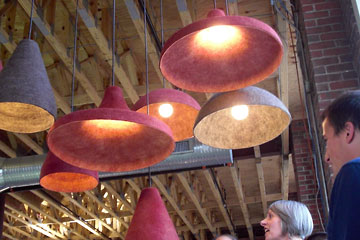 Hanging lamps made of felt