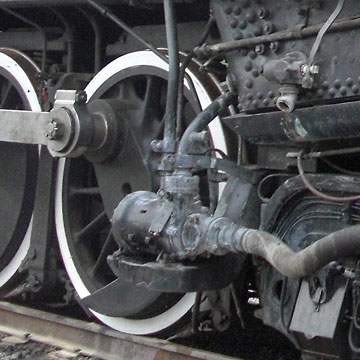 Close-up of engine wheels