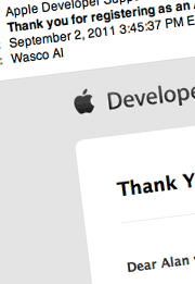 Detail of email from Apple