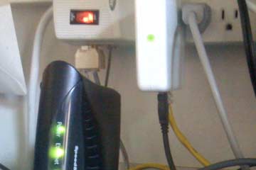 Modem and router on desk
